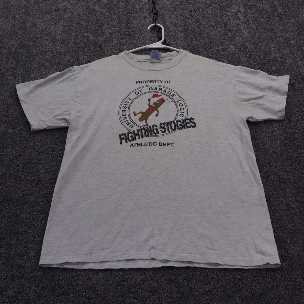 Hanes T Shirt Mens Large Gray Garage Logic Fighting Stogies KSTP Graphic